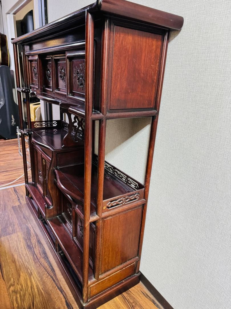 福岡発　民藝家具　和風家具　飾り棚　昭和レトロ　木製彫刻　希少　ビンテージ