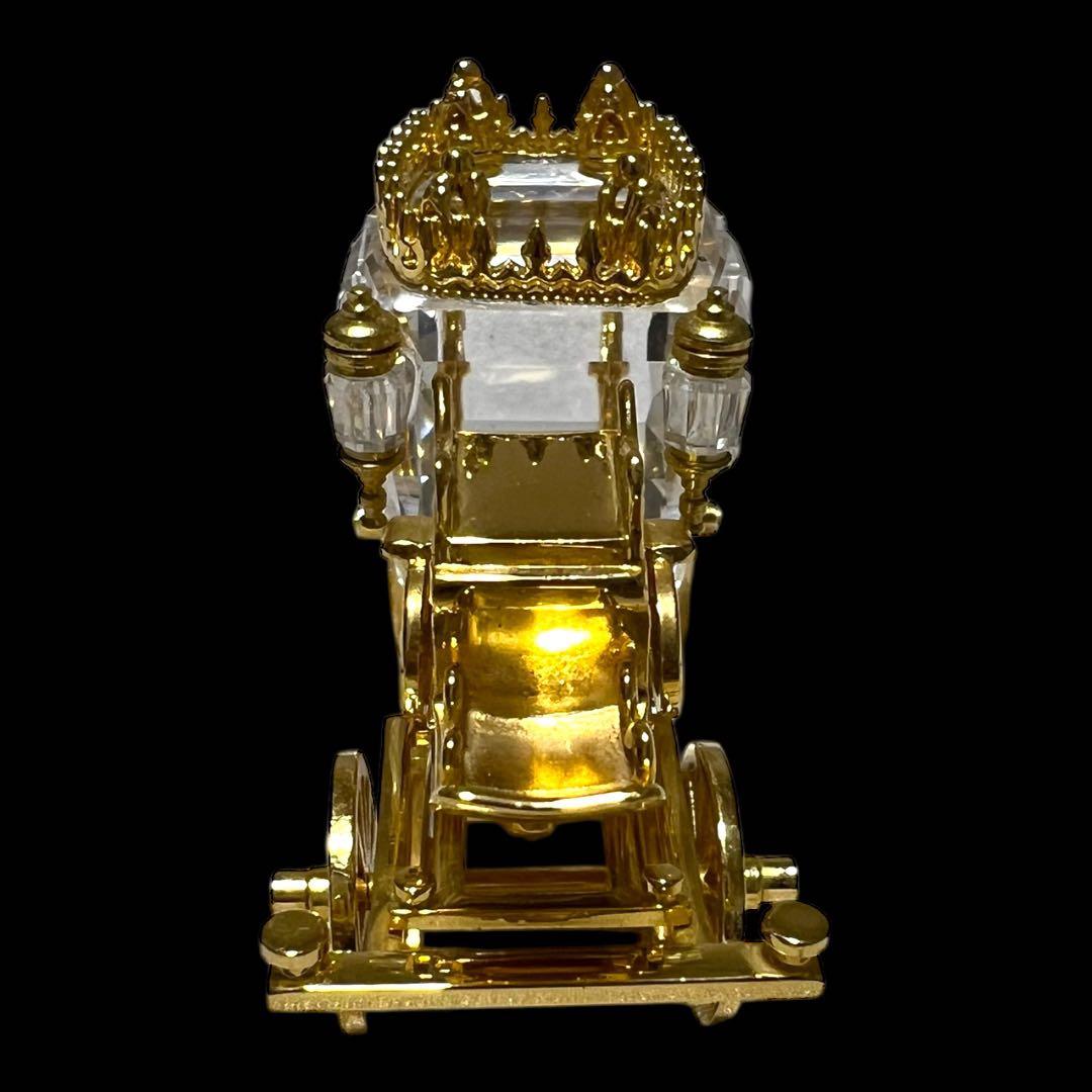 鸛《廃盤品》レア極上美品 スワロフスキー馬車18Kゴールドコーティング 専用箱付