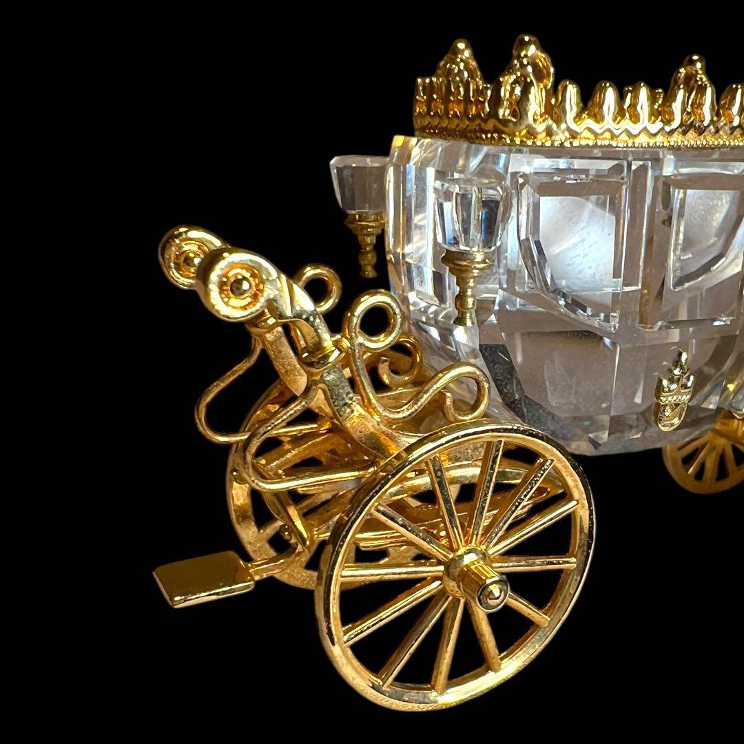 鸛《廃盤品》レア極上美品 スワロフスキー馬車18Kゴールドコーティング 専用箱付