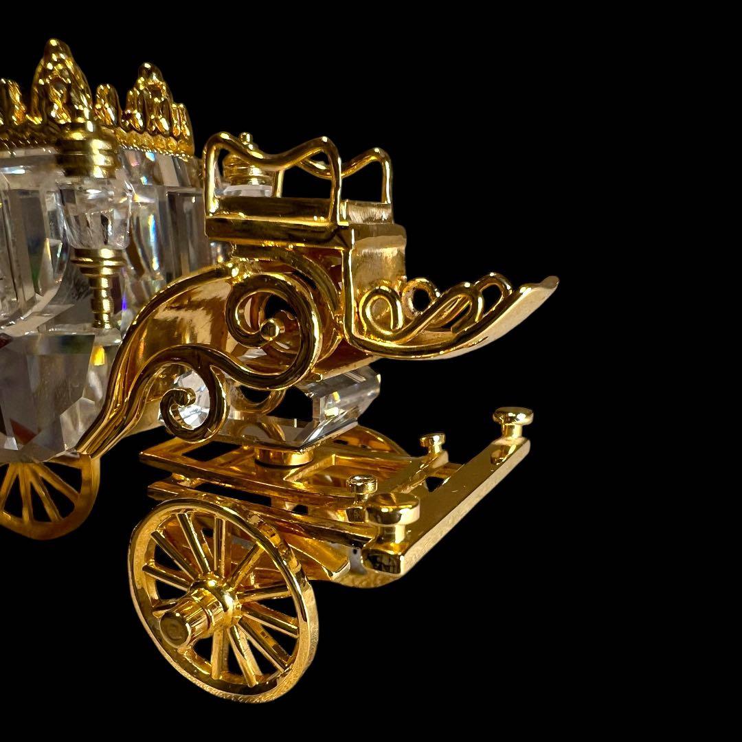 鸛《廃盤品》レア極上美品 スワロフスキー馬車18Kゴールドコーティング 専用箱付