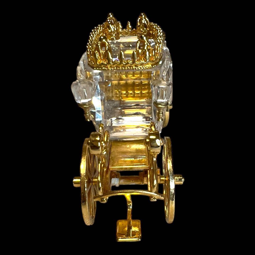 鸛《廃盤品》レア極上美品 スワロフスキー馬車18Kゴールドコーティング 専用箱付