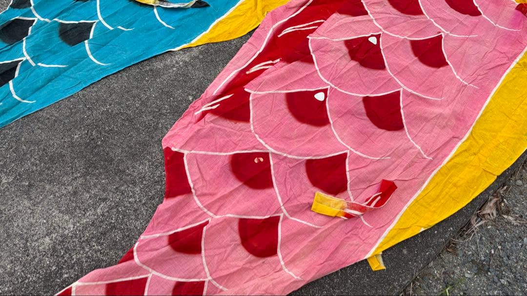 手書き 鯉のぼり 昭和レトロ ビンテージ物 3.8m