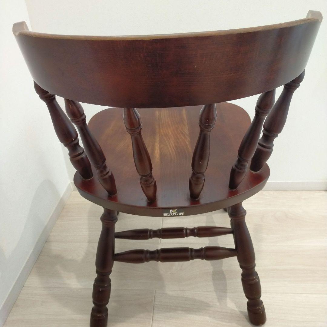 かしわ　柏木工　ビンテージ　ダークブラウン 木製 スピンドルバックチェア