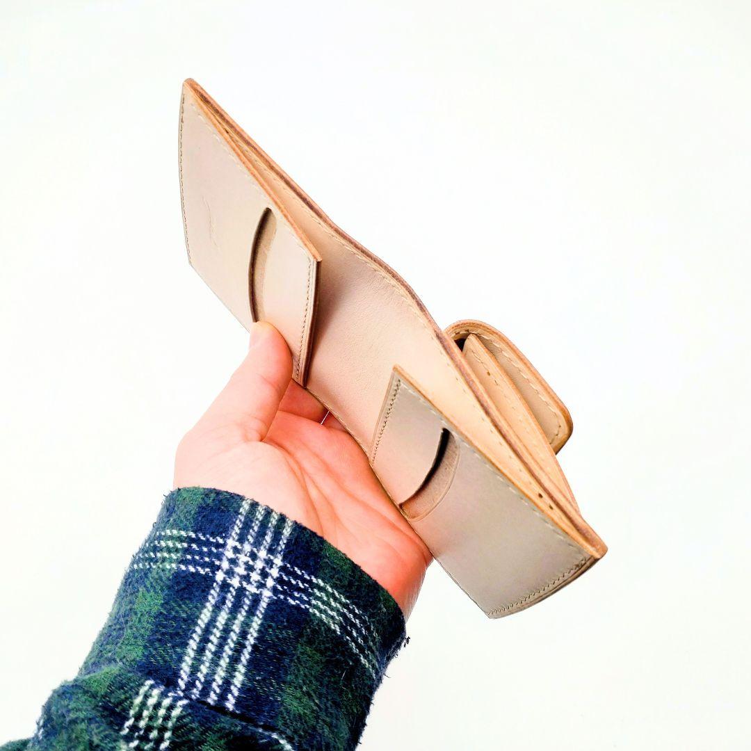 二つ折り財布 本革 ヌメ革 牛革 コンパクトウォレット ゲンコウ