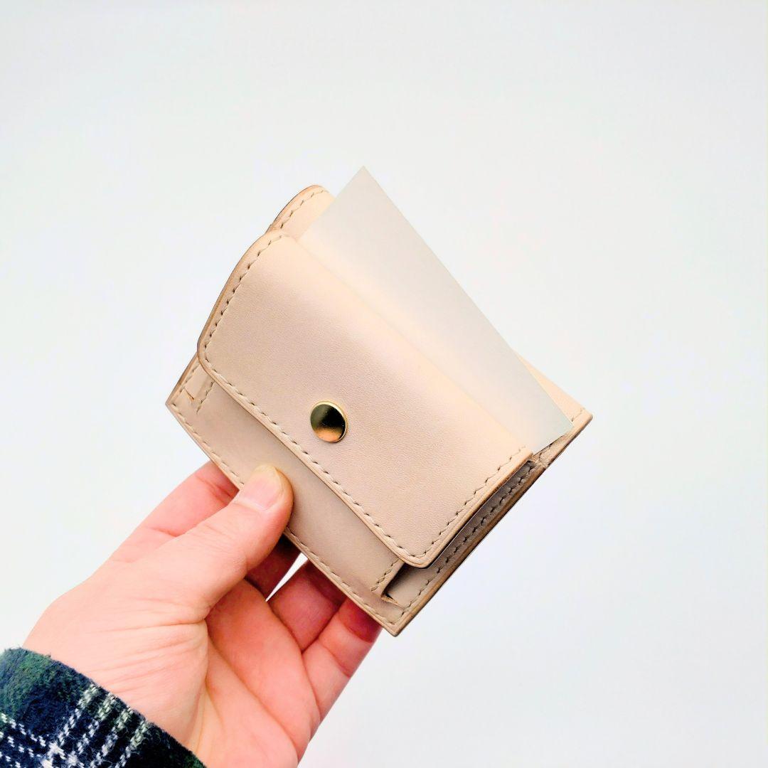 二つ折り財布 本革 ヌメ革 牛革 コンパクトウォレット ゲンコウ