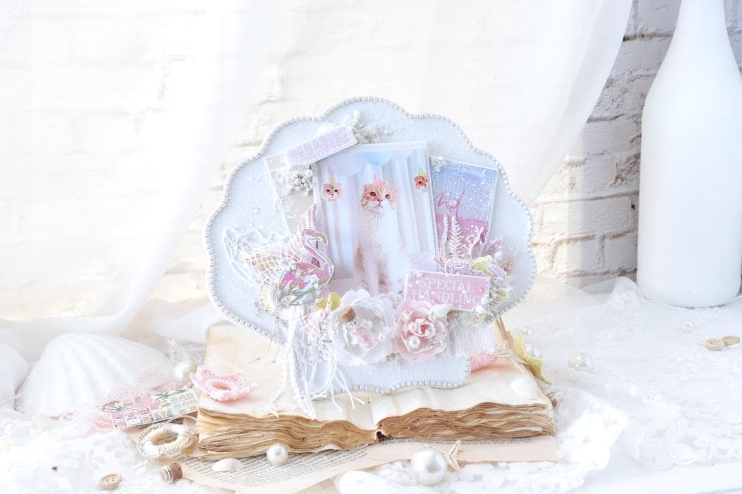 シェル フォトフレーム♡スクラップブッキング