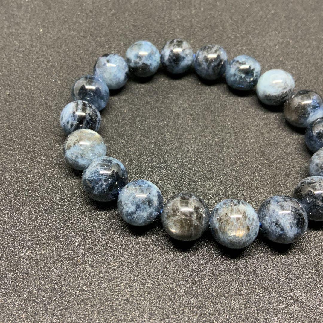ブラックアクアマリン 11mm玉ブレスレット