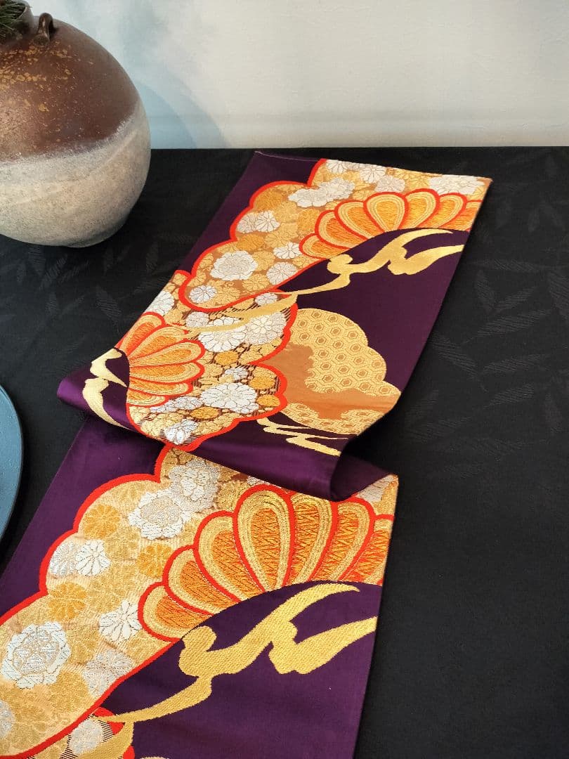 A616☆逸品‼️豪華刺繍‼️ひな祭り‼️袋帯正絹テーブルランナー2m2cm