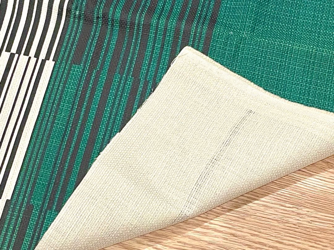 【希少】柳宗理 デザイン ファブリック 生地 グリーン 約110×100