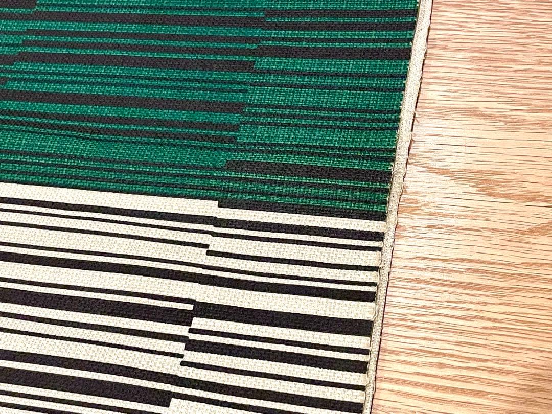 【希少】柳宗理 デザイン ファブリック 生地 グリーン 約110×100