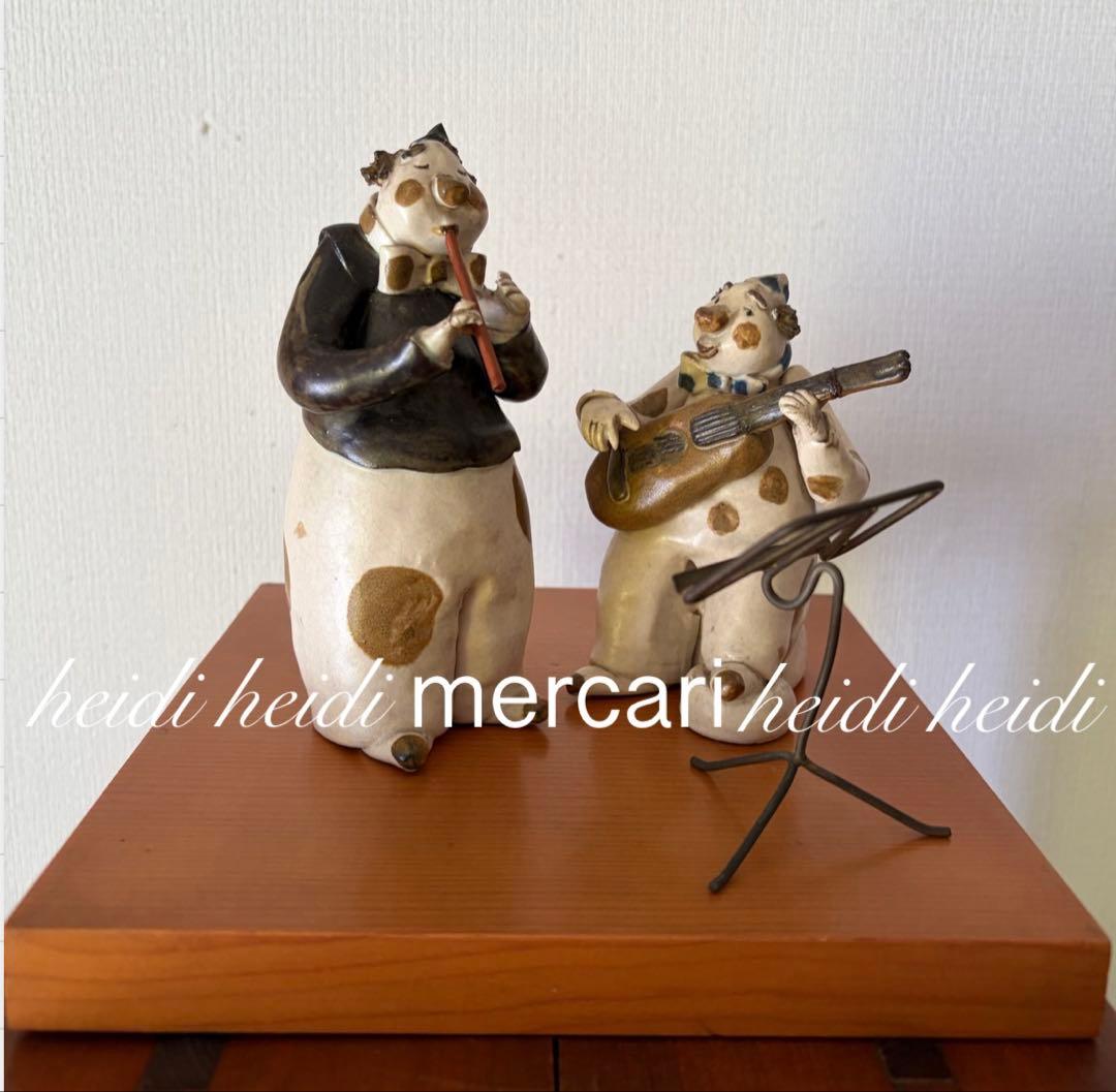陶器の人形 2人の音楽家
