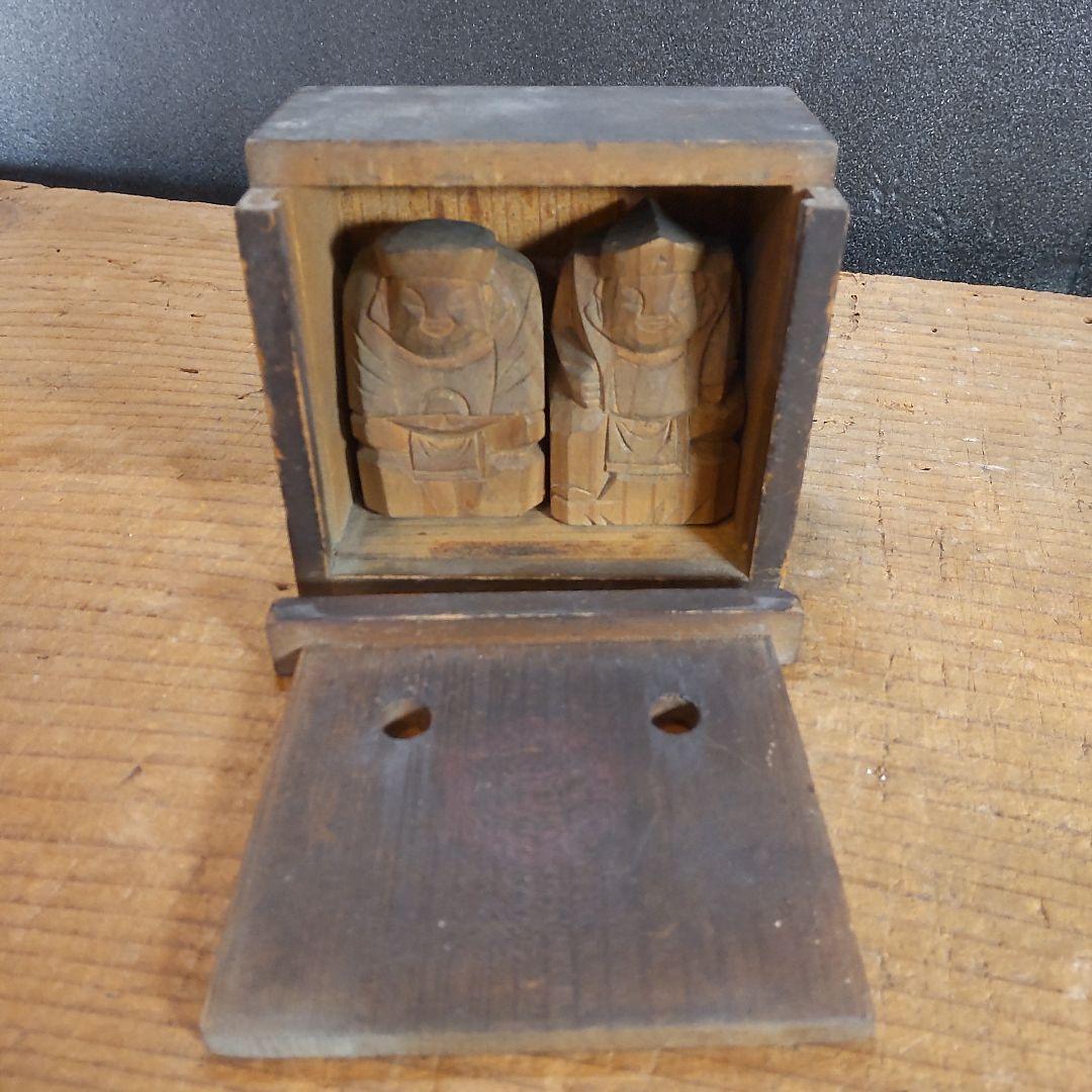 専用です出雲大社 恵比寿様 大黒天 木製置物 箱付き 大正から昭和初期