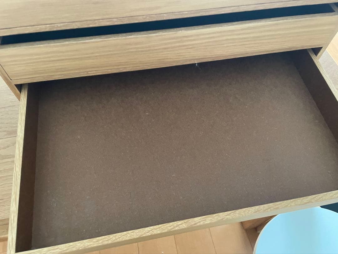無印良品　木製収納ケース　引出し式　4段　ワイド　ナチュラル　オーク材①