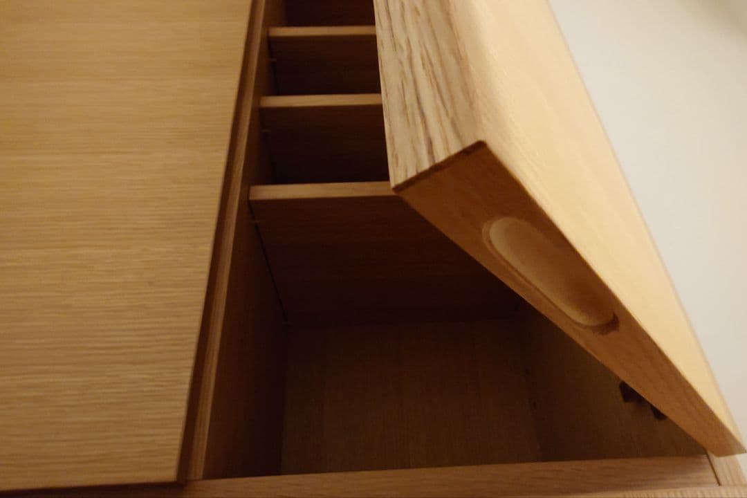 大川家具 ハイキャビネット　カノーヴァ 80 ホワイトオーク　オーク突板