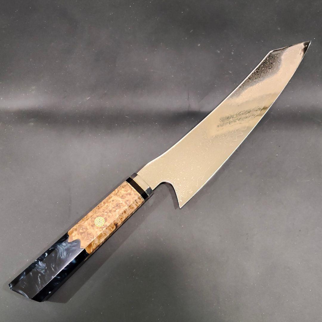 魚捌き 鬼反り 剣型 切付型 牛刀 V金10号 67層ダマスカス 包丁 八角柄