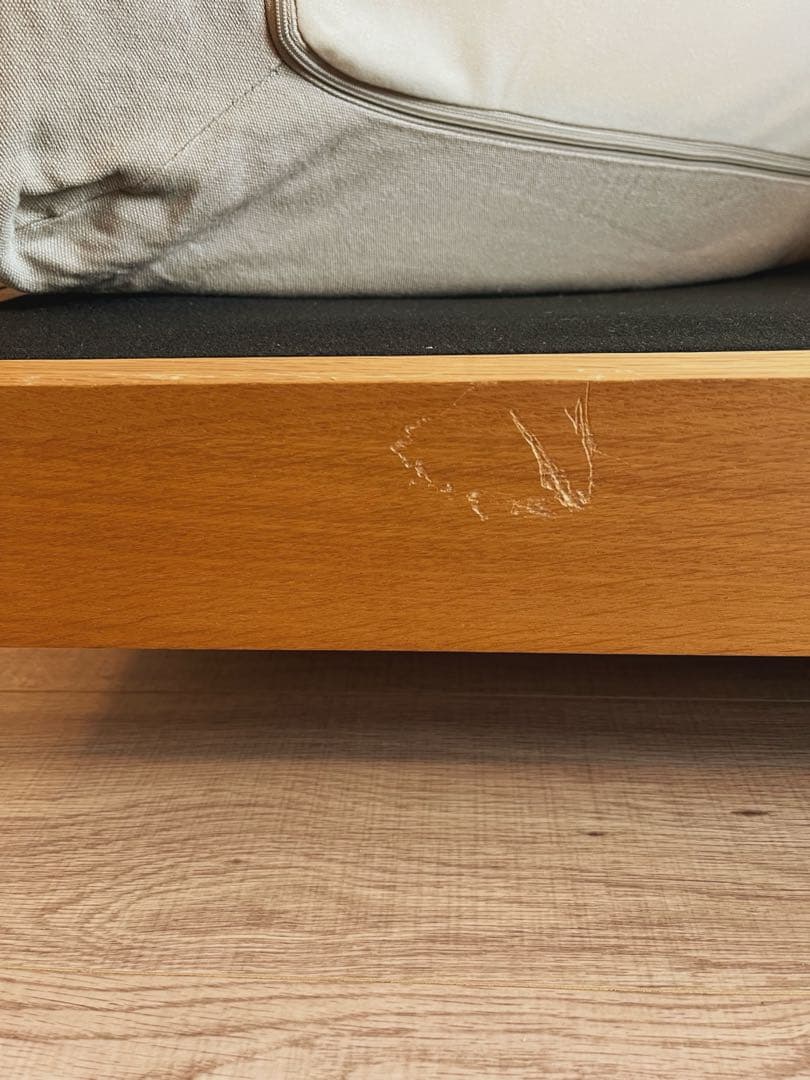 送料込【美品】無印良品 ソファ 木製フレーム フェザー　2.5シーター