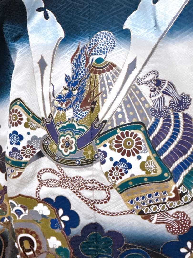 王道!!黒系縦縞袴♡七五三　5歳　男の子　フルセット　一式　兜