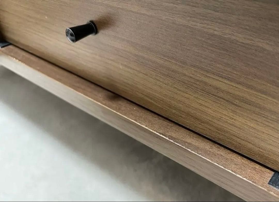 モダンセンターテーブル ローテーブル　ガラス天板 3引き出し付き　ROLFロルフ