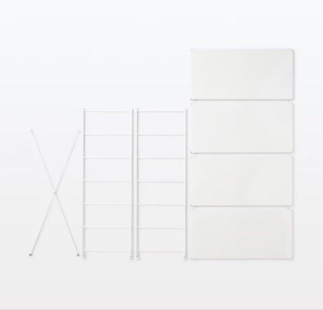 と*☆様 無印良品 スチールユニットシェルフ スチール棚セット 中 ワイド 4段