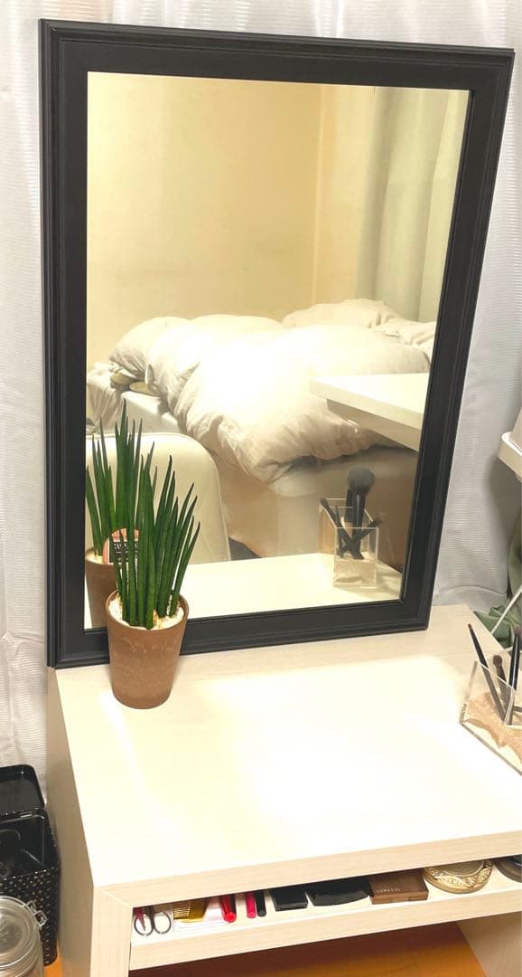 額縁付き 鏡❤︎メイク　ミラー　鏡台　ブラック