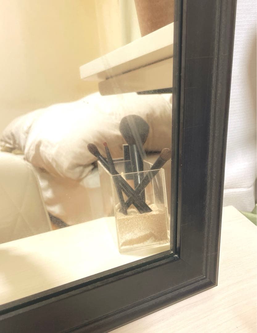 額縁付き 鏡❤︎メイク　ミラー　鏡台　ブラック