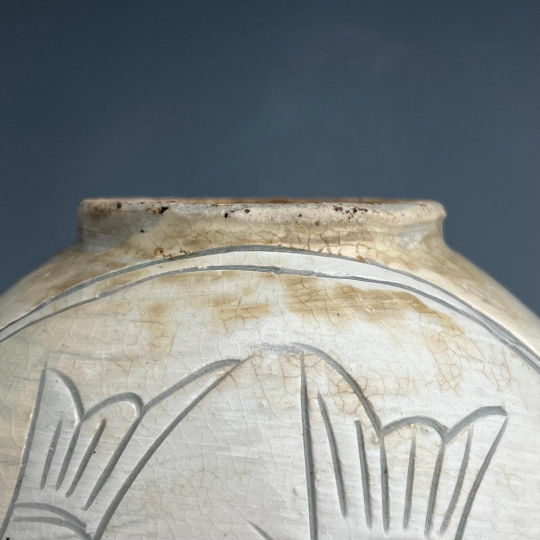 高麗三島刷毛目象嵌魚紋扁壺 李朝高麗コレクター放出品陶磁古玩朝鮮美術A1-48