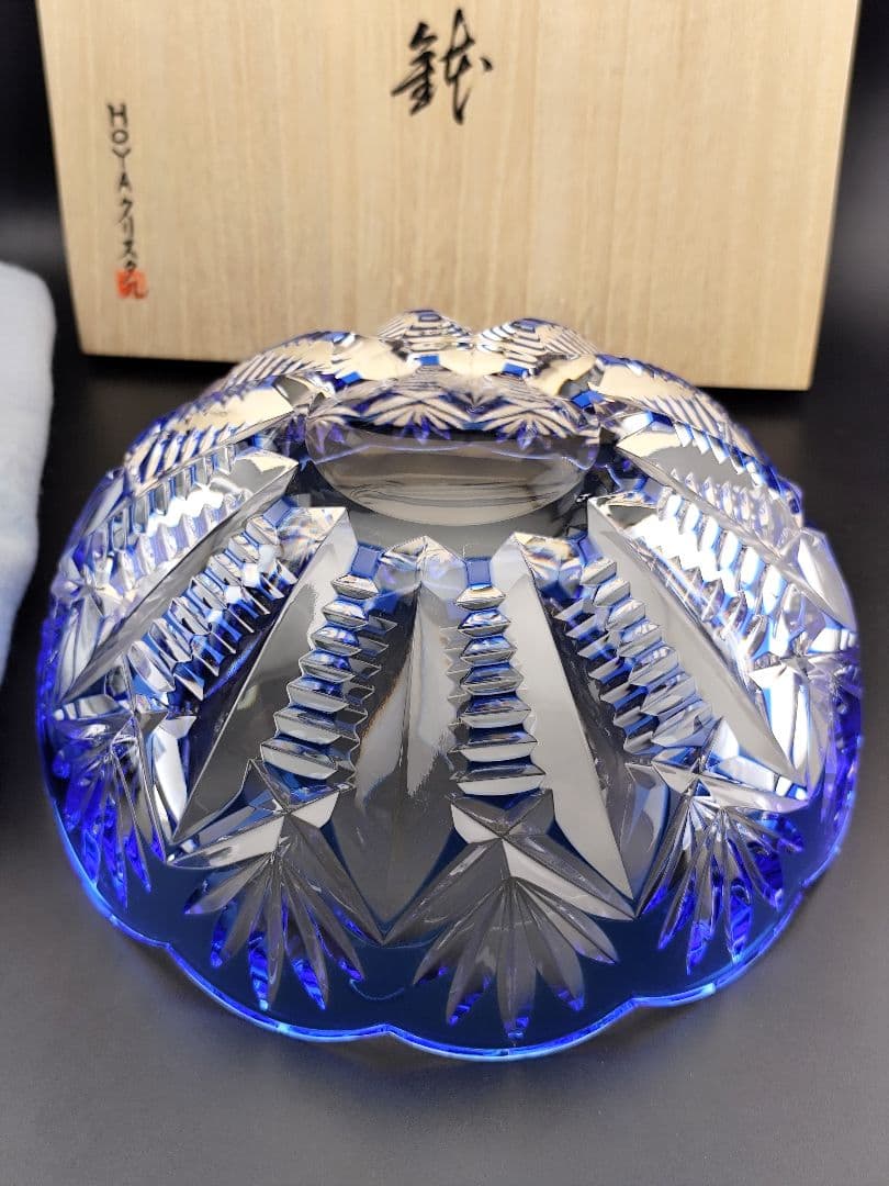 未使用品 希少品☆HOYA ホヤ 最高級 盛鉢 大鉢（切子、江戸切子、薩摩