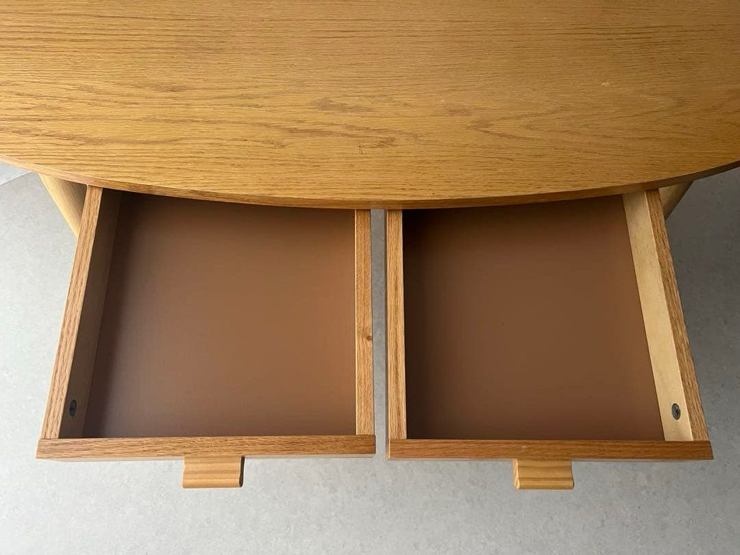 天然木　リビングセンターテーブル 引き出し付き