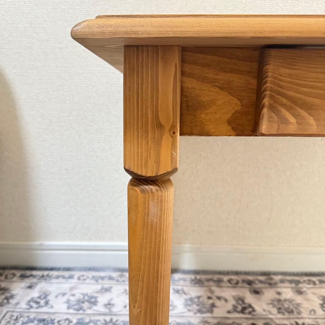 木製ガラス天板 長方形ローテーブル　ナチュラル ヴィンテージアンティーク