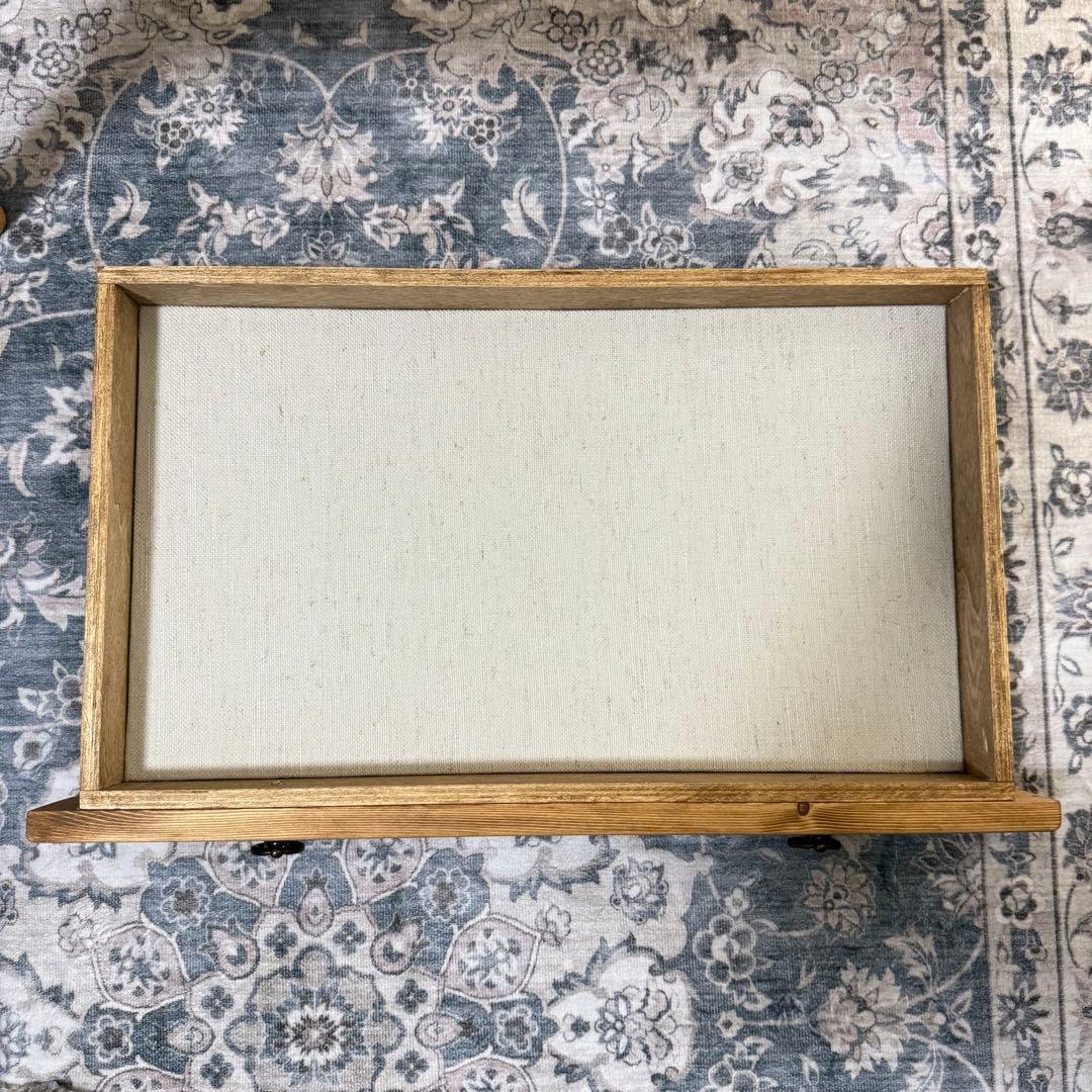 木製ガラス天板 長方形ローテーブル　ナチュラル ヴィンテージアンティーク