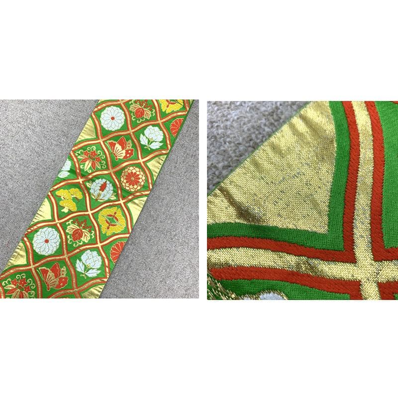 506ag55□七五三 七歳 女児 着物&袋帯&長襦袢 金彩 束ね熨斗□状態良好