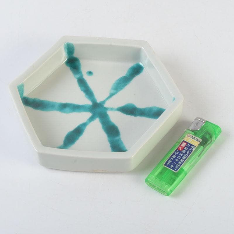 和食器 茶懐石 倶門窯 瀧田項一作 上絵六角皿揃 六客 共箱 M 9886