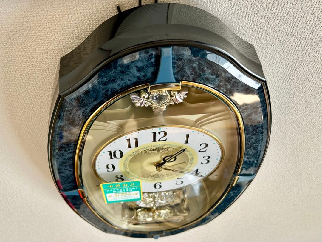 CITIZEN メロディ電波時計 飾り振り子　4MN413 青木目光沢仕上