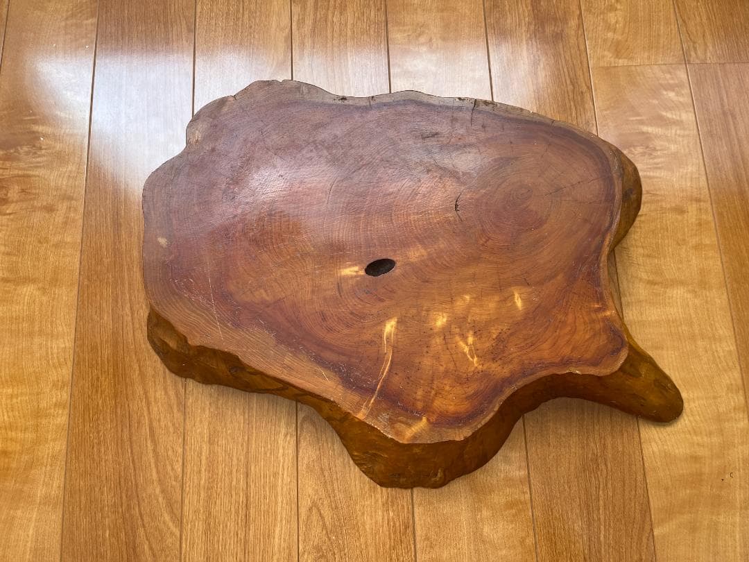 【天然一枚板】飾り台 盆栽台 花瓶台 座卓 大型【光沢仕上げ】