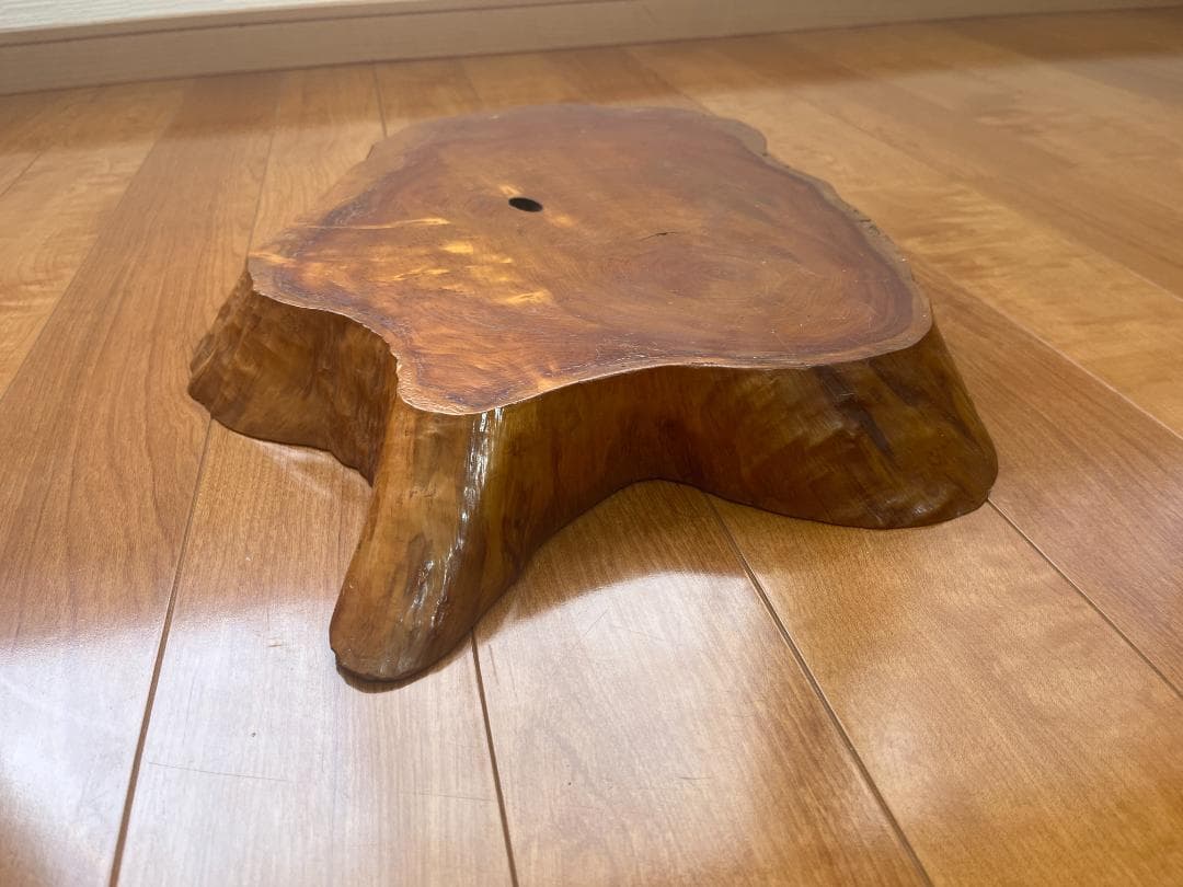 【天然一枚板】飾り台 盆栽台 花瓶台 座卓 大型【光沢仕上げ】