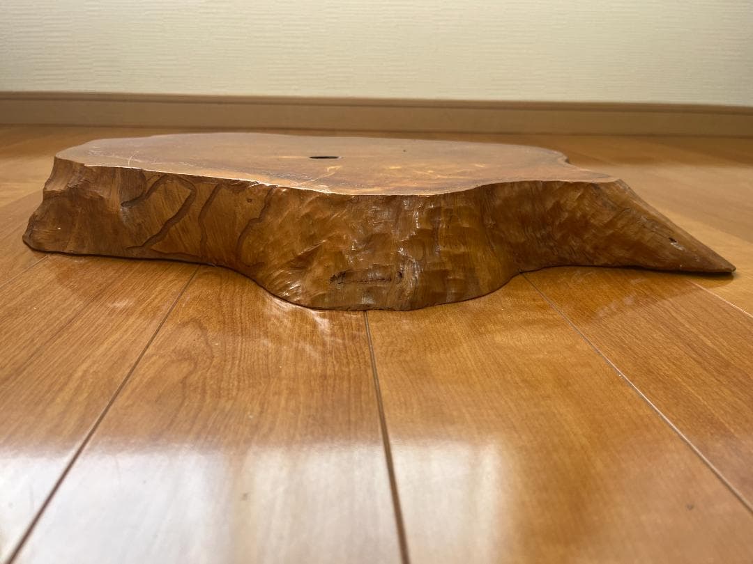 【天然一枚板】飾り台 盆栽台 花瓶台 座卓 大型【光沢仕上げ】