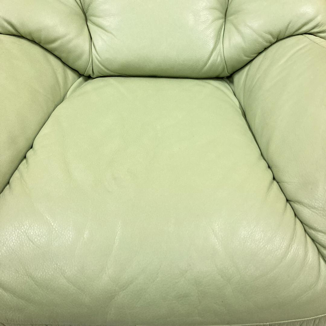 【カリモク】一人掛けソファ　回転式　1Pソファ　本革