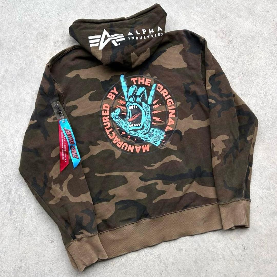 専用！アルファインダストリーズ SANTA CRUZ コラボ 迷彩 パーカー