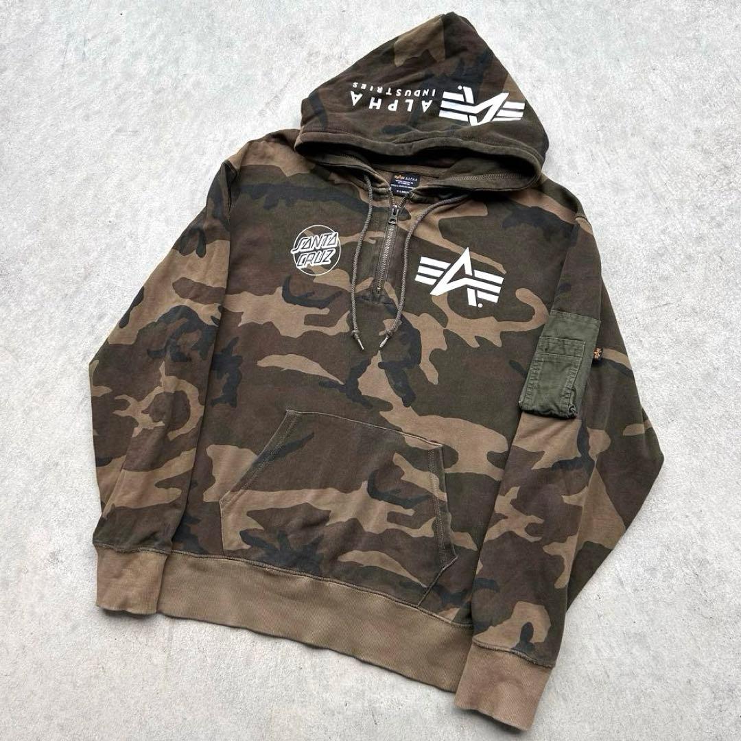 専用！アルファインダストリーズ SANTA CRUZ コラボ 迷彩 パーカー