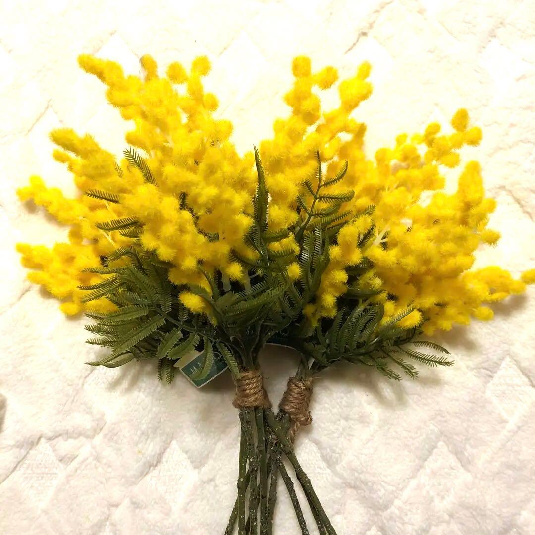 ミモザ花束　レアで購入難のミモザの珍しい造花