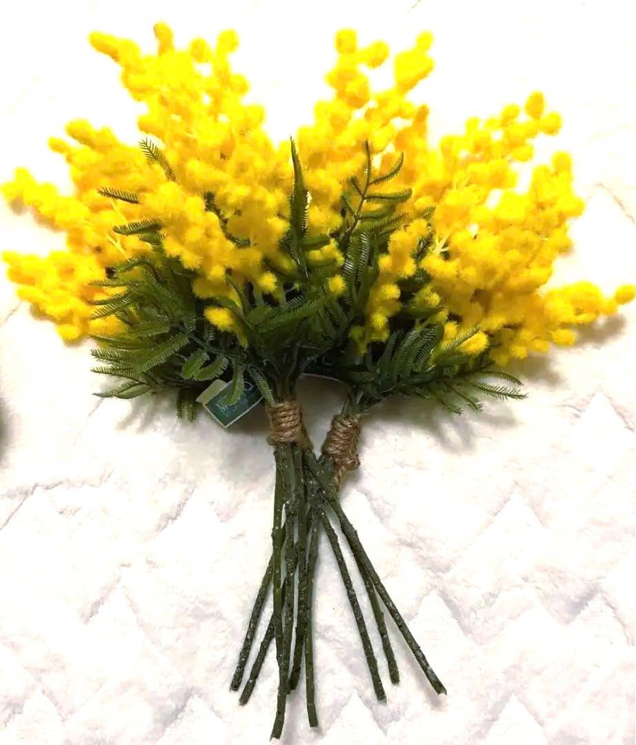 ミモザ花束　レアで購入難のミモザの珍しい造花