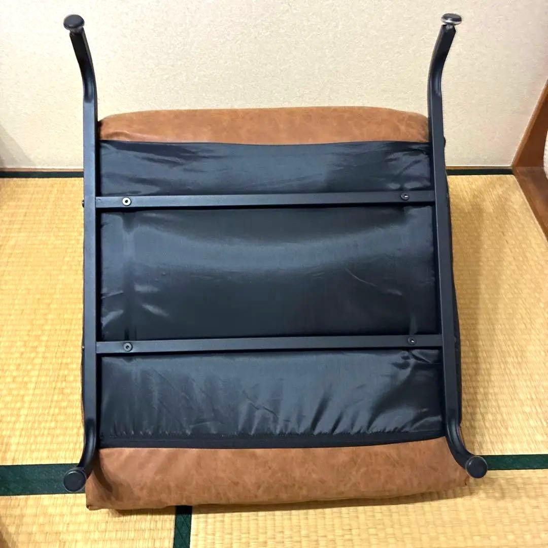 【美品】ソファ リクライニング　レザー調　1人掛け　スチールレッグソファ