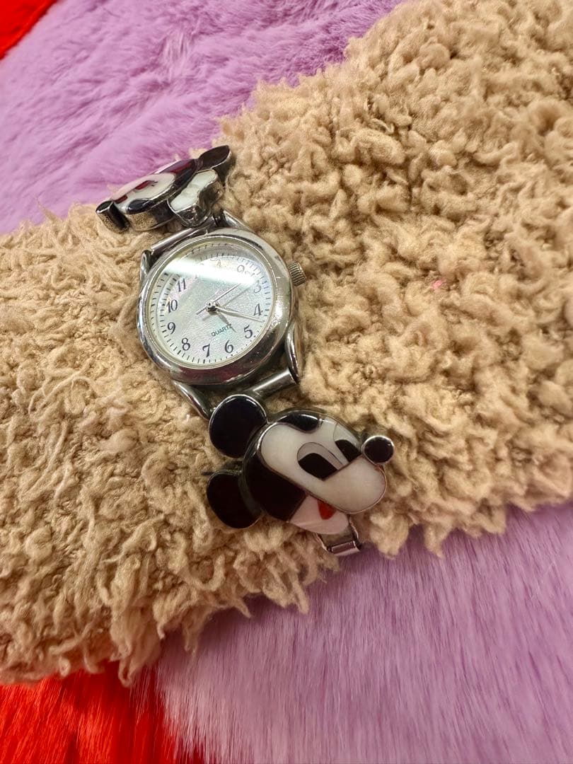 ズニ族　シルバー　ミッキー腕時計