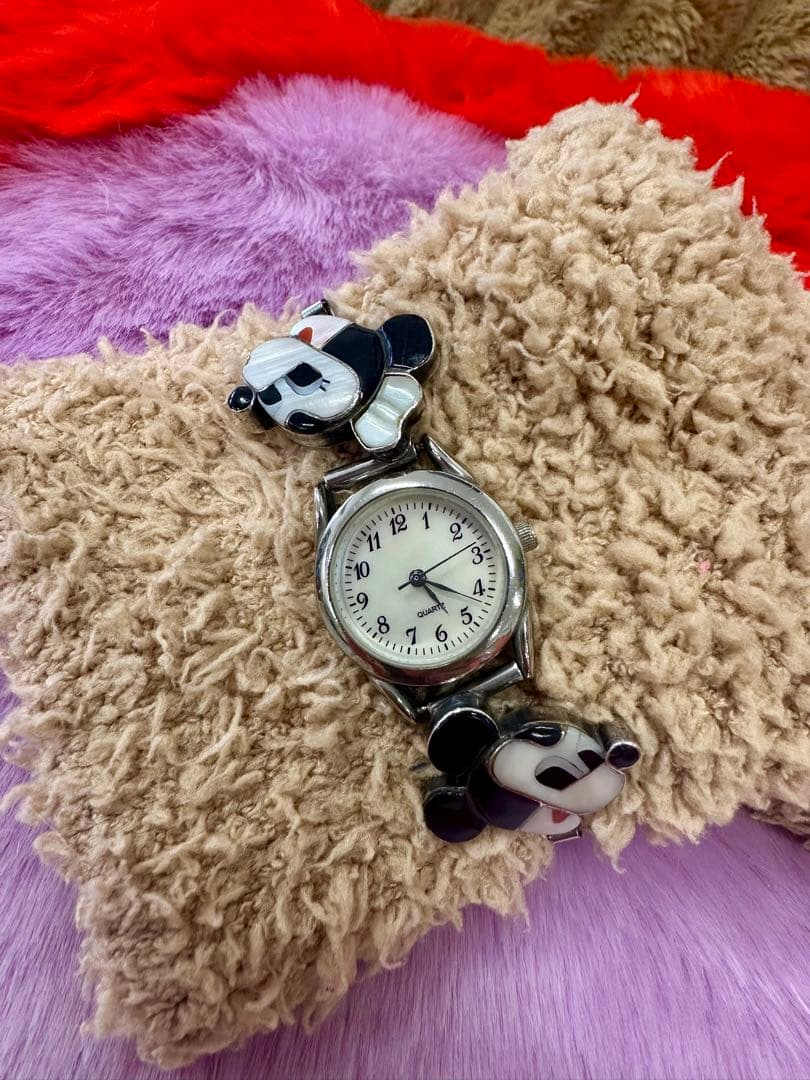 ズニ族　シルバー　ミッキー腕時計