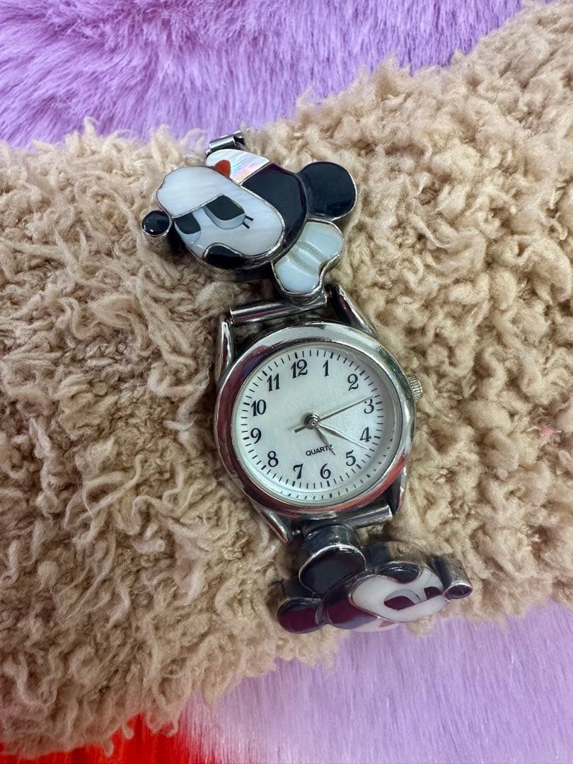 ズニ族　シルバー　ミッキー腕時計