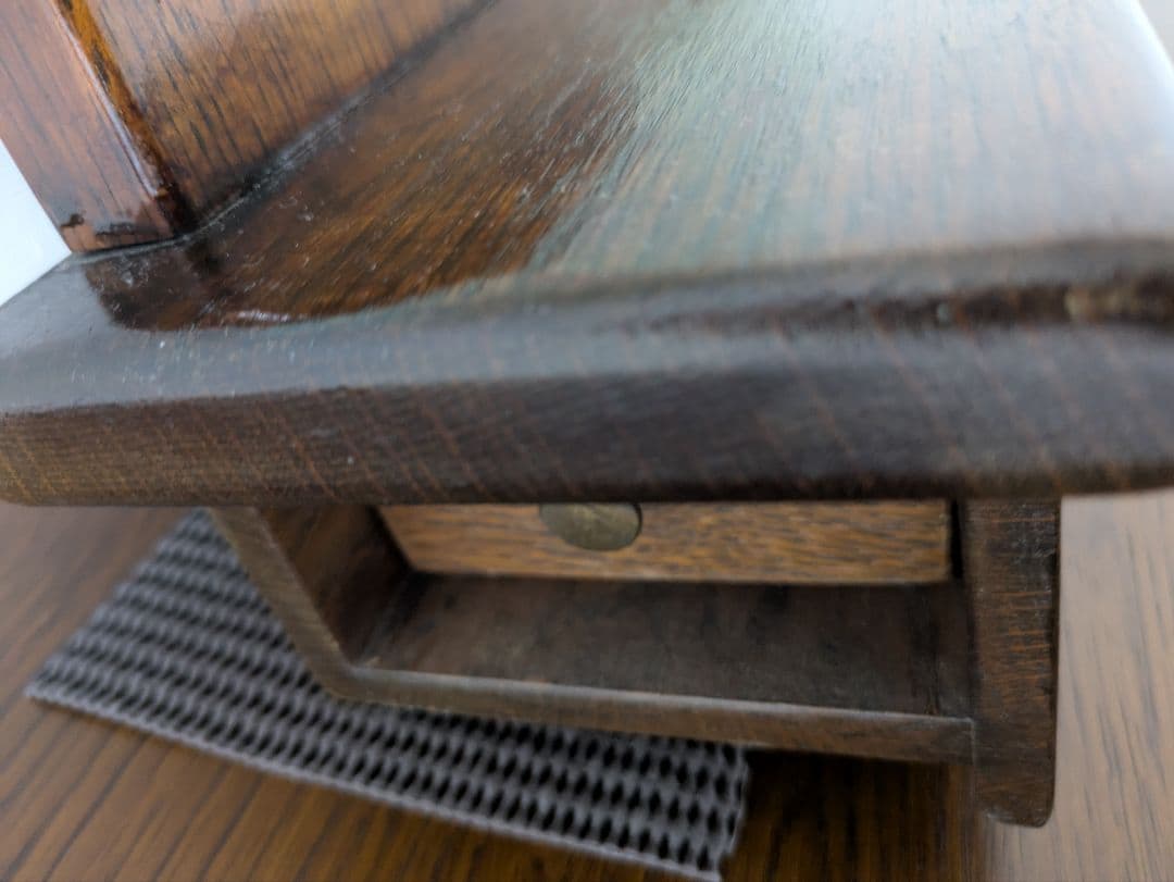 鏡 アンティーク 壁掛け ミラー 木製 収納引き出し付き