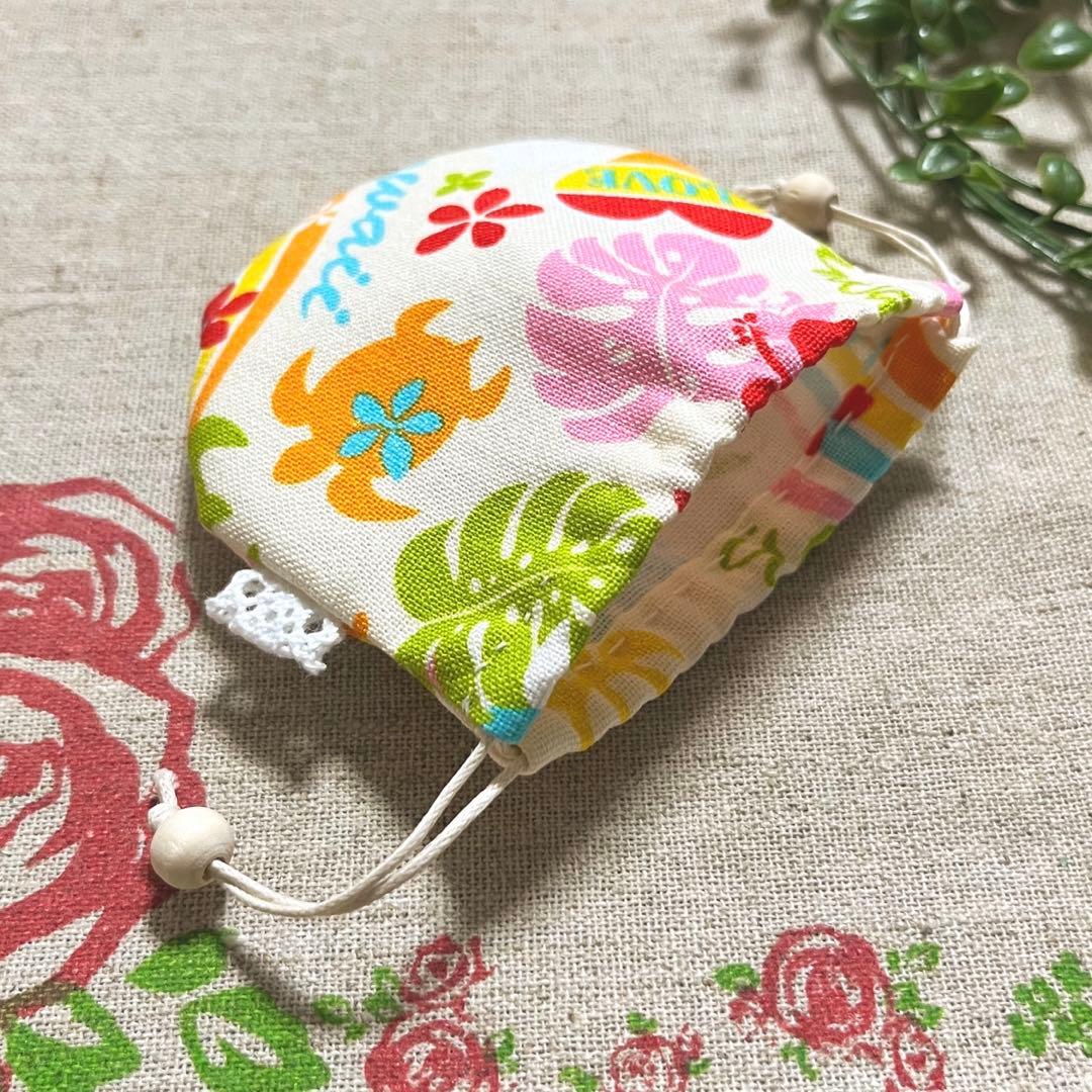 No.2306-57 手のひら巾着サシェ 香り袋  レインボーカラー ハワイアン