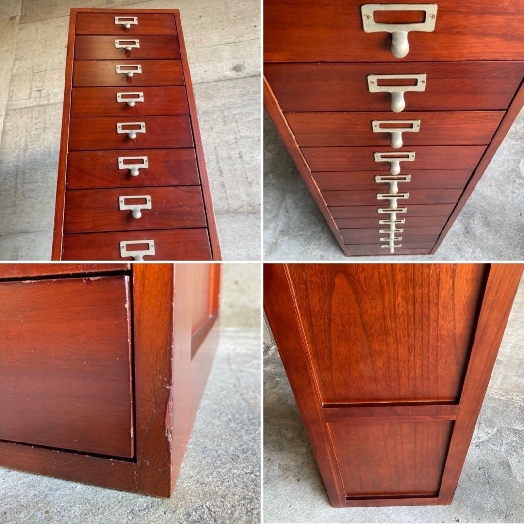 木製 ラック チェスト 引き出し 小物入れ 書類 12杯 縦長 家具 レトロ