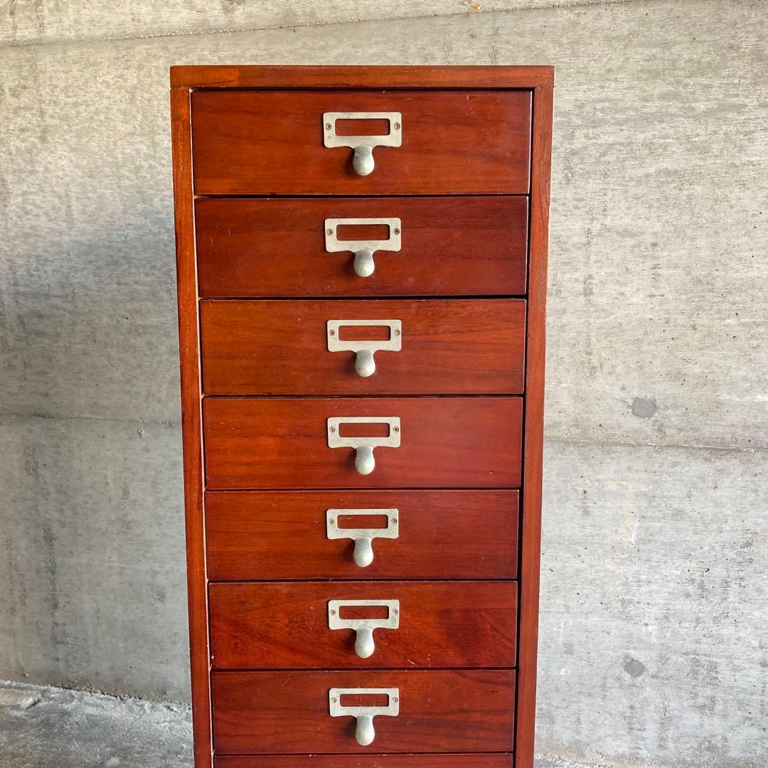 木製 ラック チェスト 引き出し 小物入れ 書類 12杯 縦長 家具 レトロ