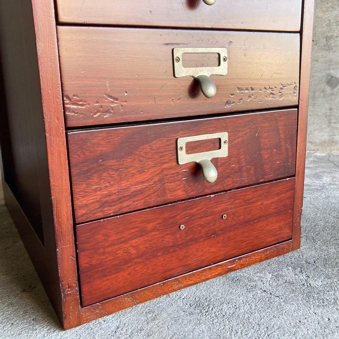 木製 ラック チェスト 引き出し 小物入れ 書類 12杯 縦長 家具 レトロ